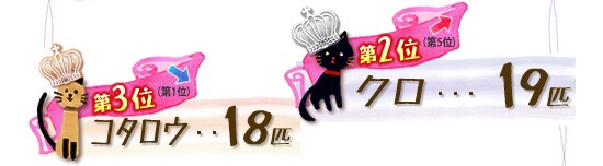 第2位 クロ 19匹 ↑