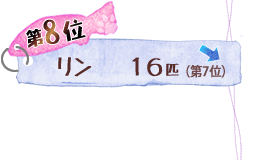 第8位 リン 16匹 ↓