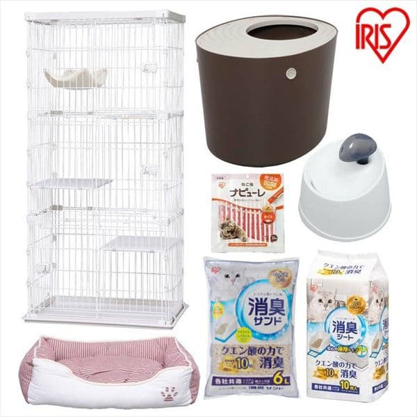 7点セット ウッディキャットケージ3段 システム猫トイレ用砂6l システム猫トイレ用脱臭シート ウォーターディッシュ 上から猫トイレシステムタイプ ねこ用ナピューレまぐろ 通年用角型ペットベッド 1907089 アイリスプラザ アイリスオーヤマ公式通販サイト