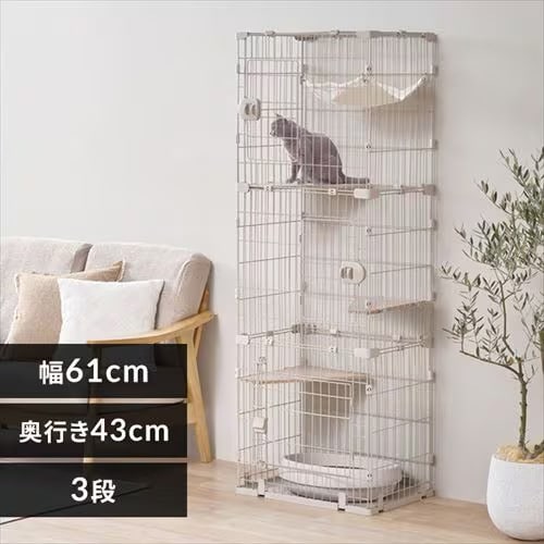 猫砂プレゼント付き！】広々スリムキャットケージ HSCCｰ641 ライト
