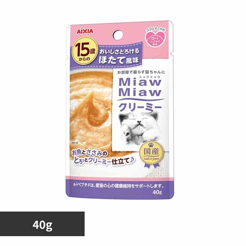MiawMiawクリーミー 15歳からのほたて風味 40g 3000840 【プラザセレクト】_0