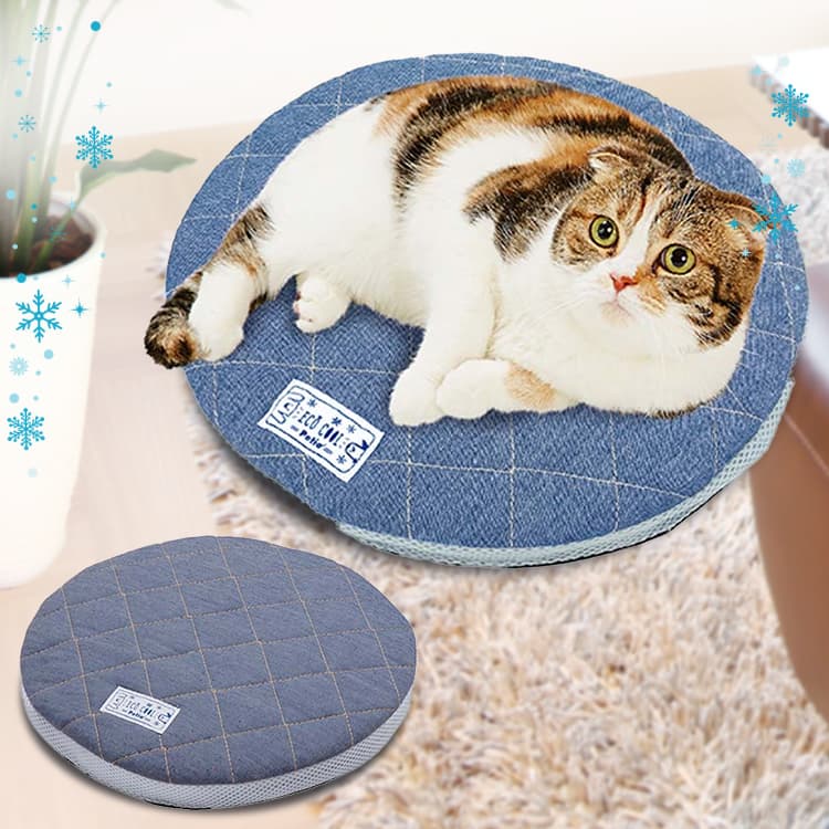  デニム調のひんやりやわらかマット猫用 全2色 【プラザセレクト】