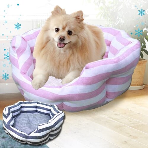 リネン調ボーダーベッド M 全2色 _0