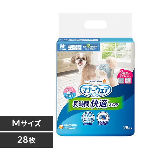 マナーウェア 長時間快適オムツ M28枚 ペット おむつ ユニチャーム_0
