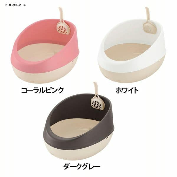 リッチェル ラプレ ネコトイレ ハーフカバー ダークグレー