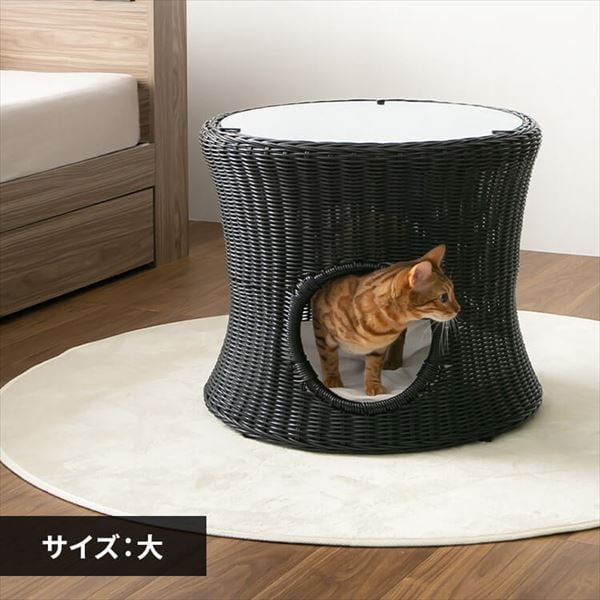ペットハウス&テーブル 丸型(大) ブラックペットベッド ハウス犬 猫