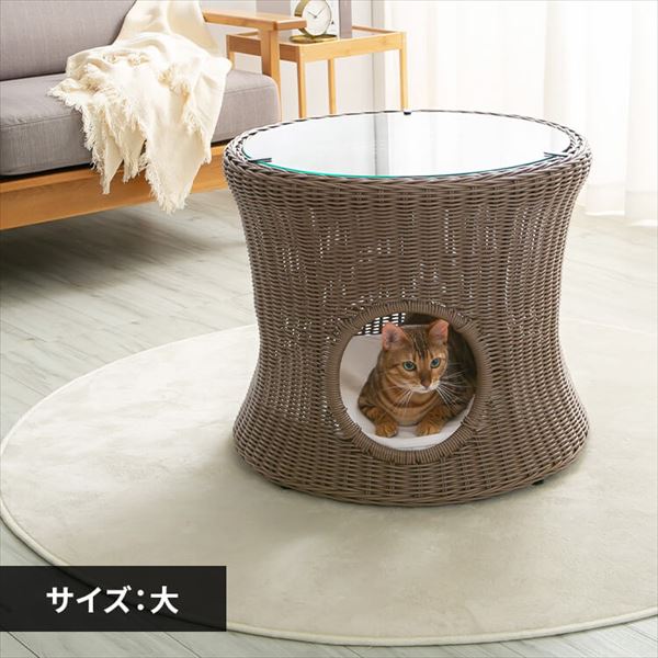ペットハウス＆テーブル 丸型（大） ブラックペットベッド