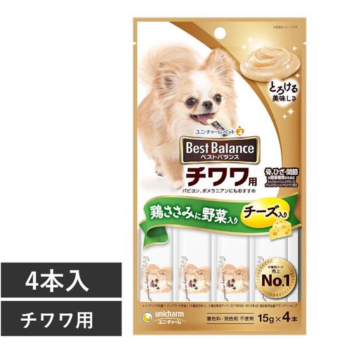 ベストバランスおやつ チワワ用 鶏ささみ 野菜入り 15g×4本_0