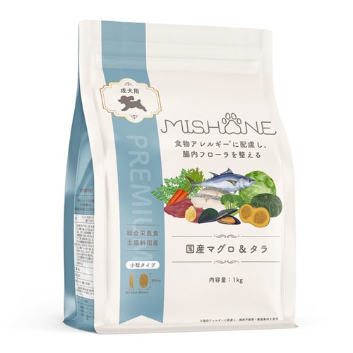 MISHONE ミシュワン 成犬用 ドッグフード(国産マグロ&タラ) 1kg 単品