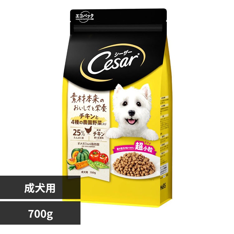 ドッグフード Chii マースジャパンリミテッド シーザードライ 成犬用 4種の農園野菜