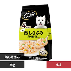 マースジャパンリミテッド シーザー パウチ 70g×4袋 CPM2 蒸しささみ 彩り野菜入り【プラザセレクト】