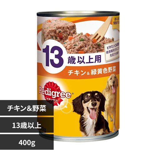 ペディグリー 13歳以上用 缶 ビーフ/チキン 400g P137 チキン&野菜 犬フード_0