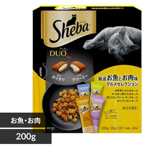 Sheba シーバ デュオ セレクション 200g(20g×10) SD26 厳選お魚とお肉味 猫 フード_0