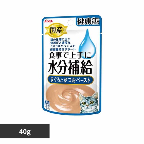 アイシア株式会社 国産 健康缶パウチ 水分補給 まぐろとかつおペースト 40g 3001121 【プラザセレクト】_0