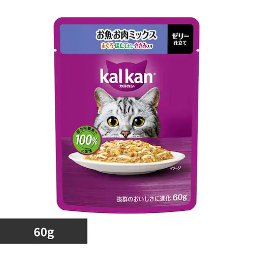 カルカン パウチ お魚・お肉ミックス まぐろ・ほたてだし・ささみ入り 60g KP117 キャットフード ウェットフード _0