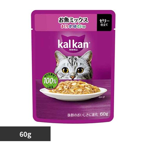 カルカン パウチ お魚ミックス まぐろ・かつお・たい入り 60g KP122 キャットフード ウェットフード_0
