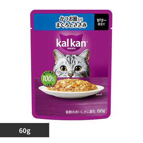 カルカン パウチ かつお節入りまぐろとささみ 60g KP124 キャットフード ウェットフード _0