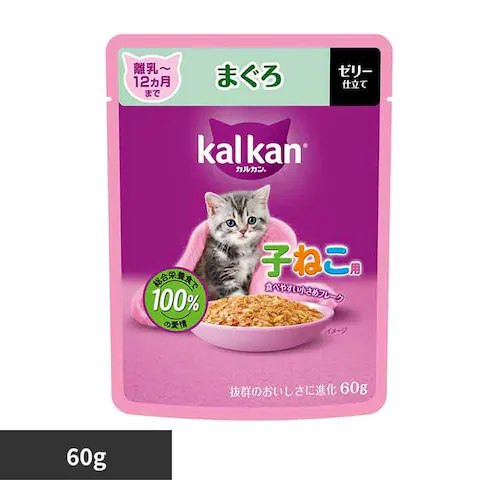 カルカン パウチ 12ヵ月までの子ねこ用 まぐろ 60g KP136 キャットフード ウェットフード _0