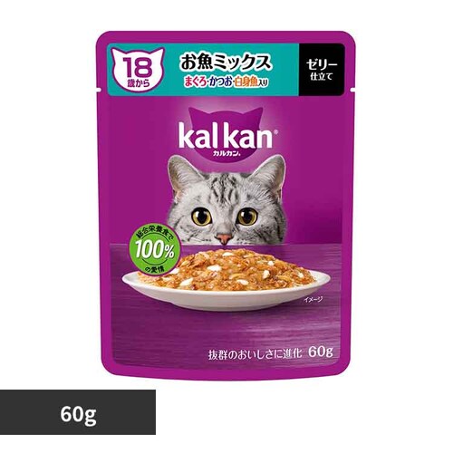 カルカン パウチ 18歳から お魚ミックス まぐろ・かつお・白身魚入り 60g KP155 キャットフード ウェットフード_0