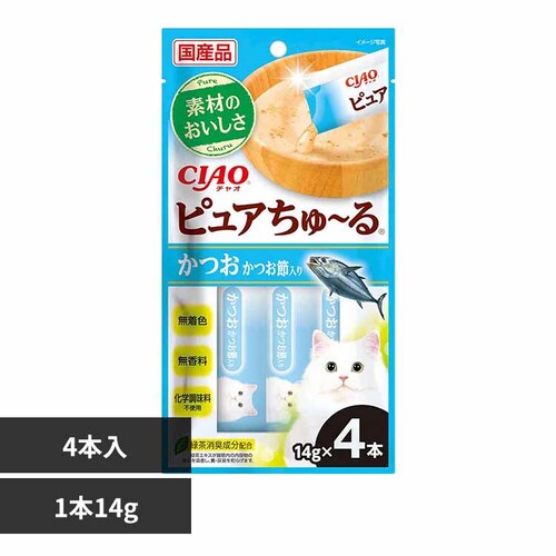 CIAO ピュアちゅ〜る 14g×4本入り SC-533 かつお かつお節入り 国産品 猫 おやつ_0