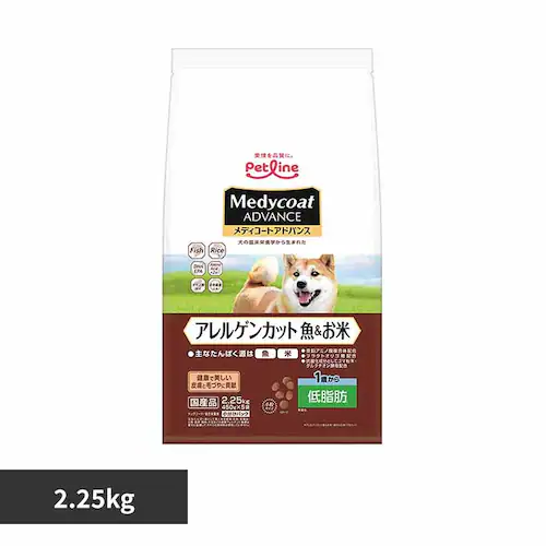 メディコートアドバンス ドッグフード アレルゲンカット 魚&お米 1歳から 低脂肪 2.25kg 1041100_0