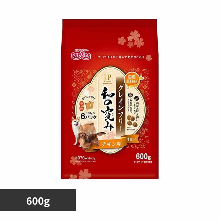 JPスタイル ドッグフード 和の究み グレインフリー チキン味 1歳から 600g 1041129