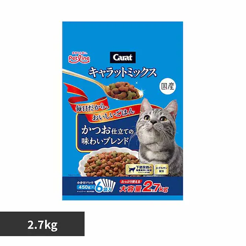 ペットライン キャラット ミックス かつお仕立ての味わいブレンド 2.7kg 1041080 【プラザセレクト】_0