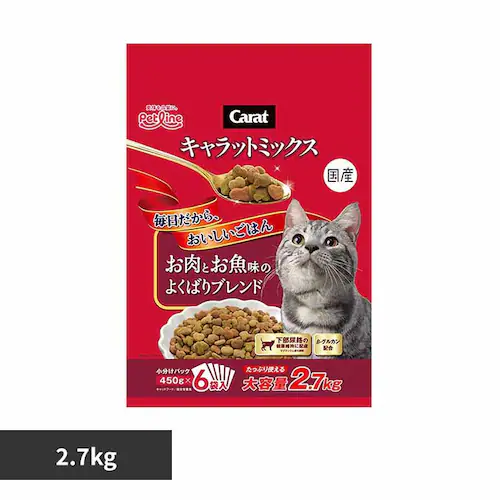 ペットライン キャラット ミックス お肉とお魚味のよくばりブレンド 2.7kg 1041083 【プラザセレクト】_0