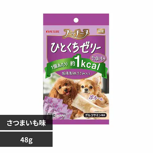 ペットライン プッチーヌ ひとくちゼリー 国産若鶏ささみ入り さつまいも味 48g 1041004 【プラザセレクト】_0