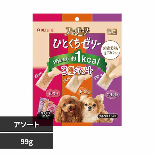 ペットライン プッチーヌ ひとくちゼリー 国産若鶏ささみ入り 3種のアソート 99g 1041007 【プラザセレクト】_0