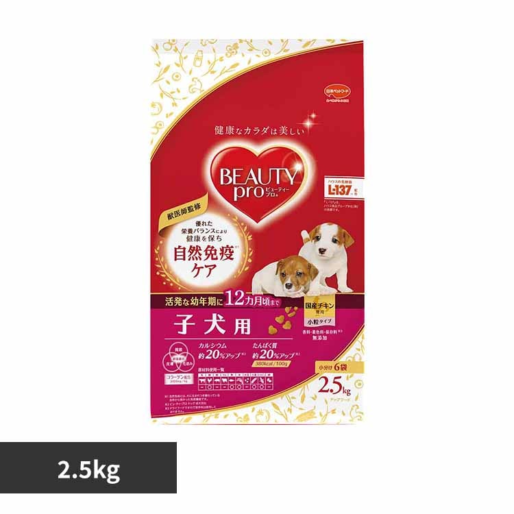 獣医師監修 ビューティープロドッグフード 子犬用12ヵ月頃まで2.5kg 1011042
