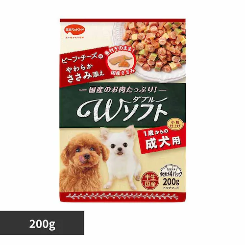 ビタワン君のWソフト成犬用 ビーフ・チーズ味・やわらかささみ添え200g 1011194_0