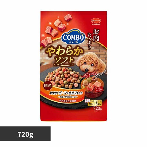 コンボドッグ combo やわらかソフト角切りビーフ・ささみ野菜ブレンド 720g _0