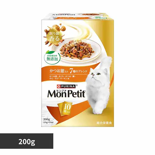 ピュリナ モンプチ ボックス かつお節入り7種のブレンド 200g 合成着色料無添加 キャットフード ドライフード_0