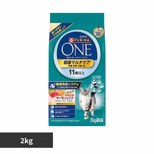 ピュリナ ピュリナワンキャット 健康マルチケア 11歳以上 サーモン&ツナ 2.0kg キャットフード ドライフード _0