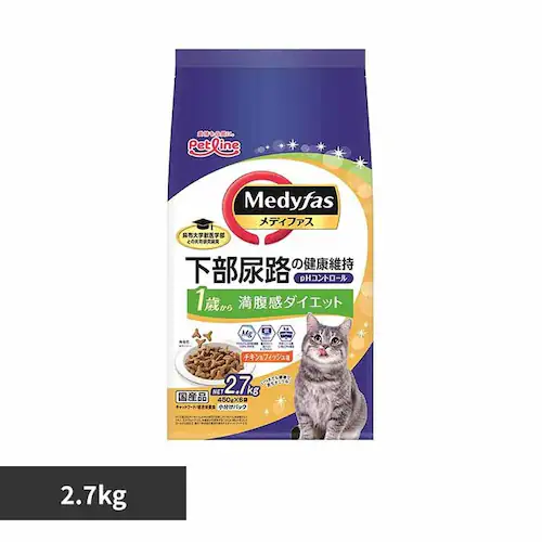 【2個セット】メディファス 下部尿路の健康維持 満腹感ダイエット 1歳から チキン&フィッシュ味 2.7kg×2個 キャットフード ドライフード _0