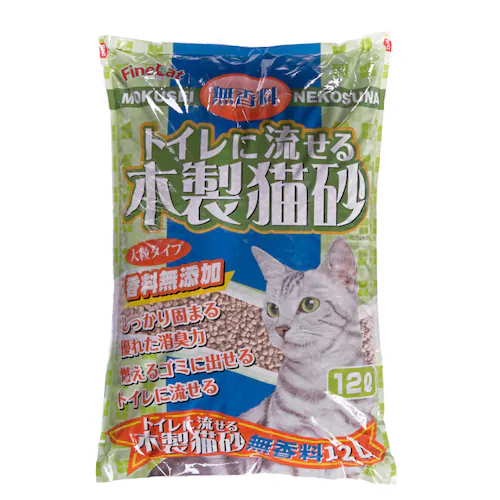 トイレに流せる木製猫砂 無香料 12L _0