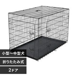 ダブルドア折り畳み式ペット用ケージ M YE130789 KIRA