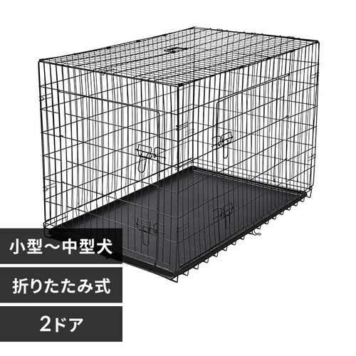 ダブルドア折り畳み式ペット用ケージ M YE130789 KIRA_0