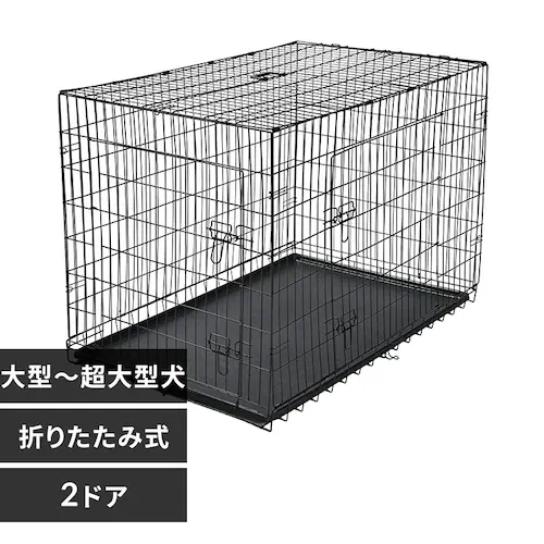 ダブルドア折り畳み式ペット用ケージ XL YE130789 KIRA_0