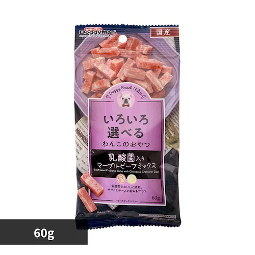 ドギースナックバリュー 乳酸菌入りマーブルビーフミックス 60g_0