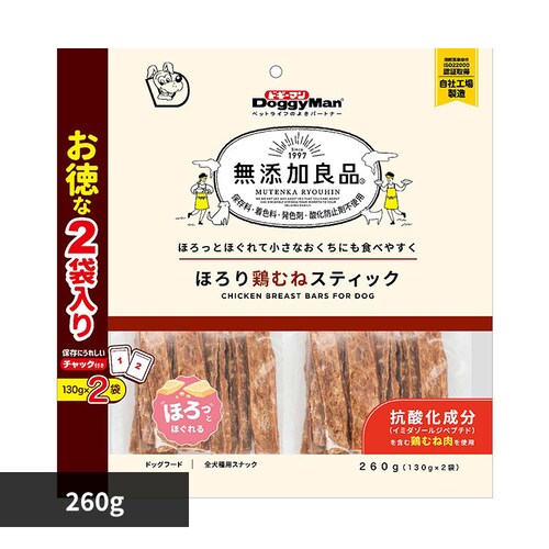 無添加良品 ほろり鶏むねスティック 260g(130g×2袋)_0