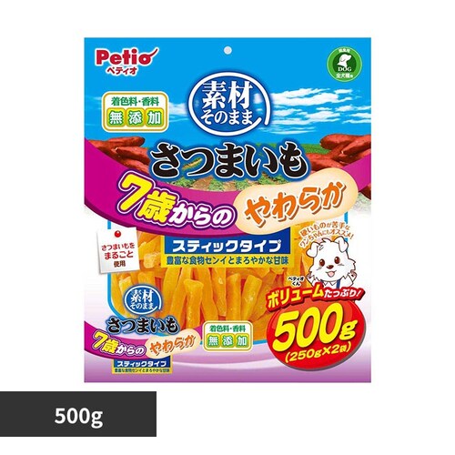 Petio 素材そのまま さつまいも 7歳からのやわらかスティックタイプ 500g W14466_0