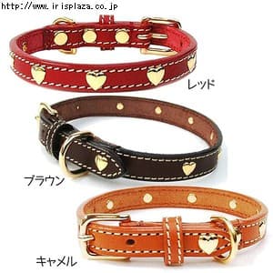  BIRDIE　ハートメタルカラー　30・35・40・50・60cm　レッド・ブラウン・キャメル　101・103・102・104・105【プラザセレクト】