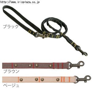  犬と生活　デニムステッチリード　XS・S　ベージュ・ブラック・ブラウン【プラザセレクト】