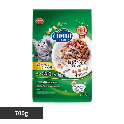 コンボ キャット まぐろ味・かつお節・小魚添え 700g 1010131 キャットフード ドライフード_0