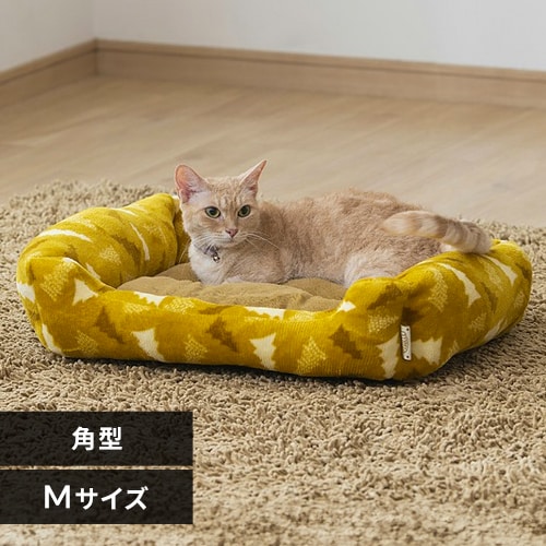 ペットベッド 秋冬用 角形 Mサイズ マスタード PSKN-530 P102305