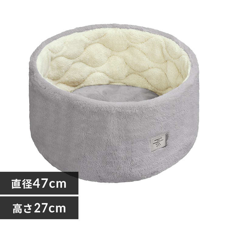 2WAYラウンドペットベッド P2RB-470 グレー P104925 │アイリス