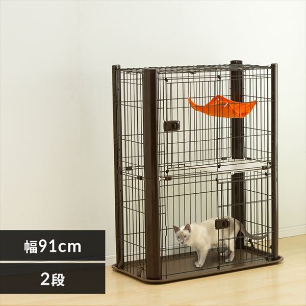 カラースリムケージ 2段 P-CSC-902 ホワイト 猫用 P226119