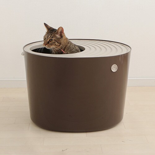 上から猫トイレ システムタイプ ベージュ/ブラウン PUNT-530S